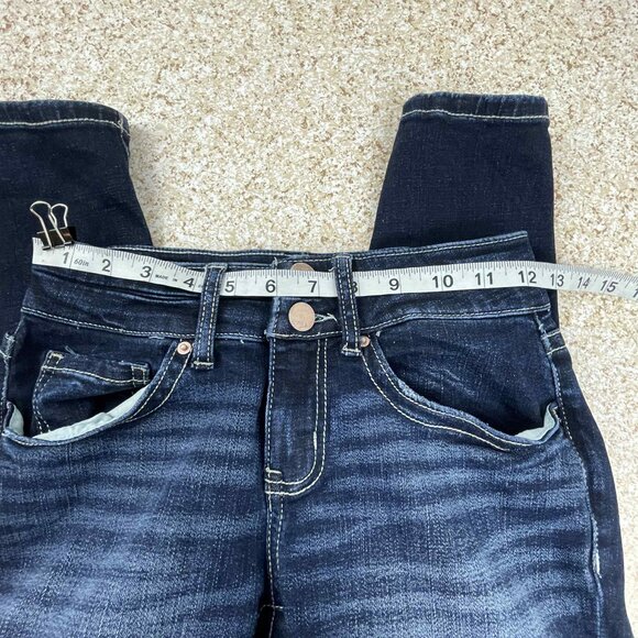 BKE Stella Low Rise Ankle Skinny Distressed Jeans Women's Size 25 Dark Wash - Picture 7 of 9